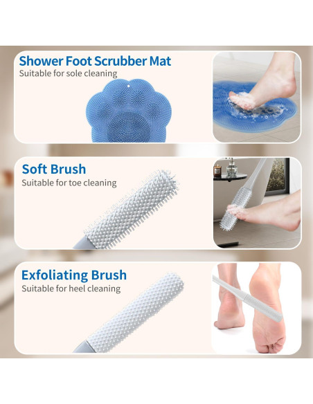 Cepillo de Limpieza para Pies KIBROFT con Alfombrilla Exfoliante