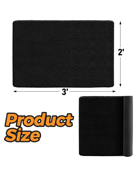 Alfombra para Chimenea TOHONFOO 61x91 cm Antideslizante Negra