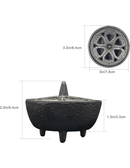 Horno de Incienso MENDUNER de Hierro Fundido con Soporte