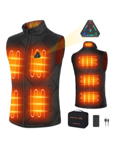 Chaleco Térmico Unisex 16000mAh DC 7.4V Ligero Negro