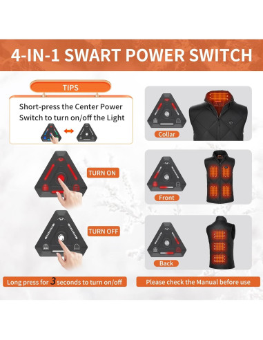 Chaleco Térmico Unisex 16000mAh DC 7.4V Ligero Negro