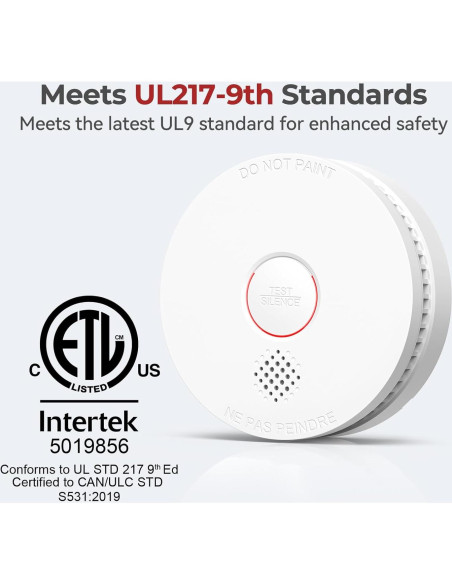 Detector de Humo SITERWELL GS509A Paquete de 8 Batería Reemplazable