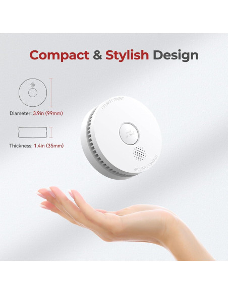 Detector de Humo SITERWELL GS509A Paquete de 8 Batería Reemplazable