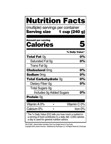 Té de raíz de diente de león con malvavisco Larissa Veronica - 12 cápsulas K-Cup