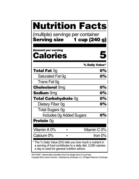 Té de raíz de diente de león con malvavisco Larissa Veronica - 12 cápsulas K-Cup