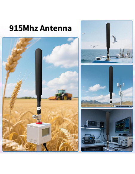 Antena LoRa Meshtastic 915MHz 10dBi 20cm SMA Macho Negra