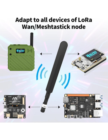 Antena LoRa Meshtastic 915MHz 10dBi 20cm SMA Macho Negra