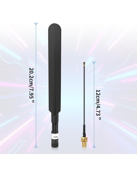 Antena LoRa Meshtastic 915MHz 10dBi 20cm SMA Macho Negra