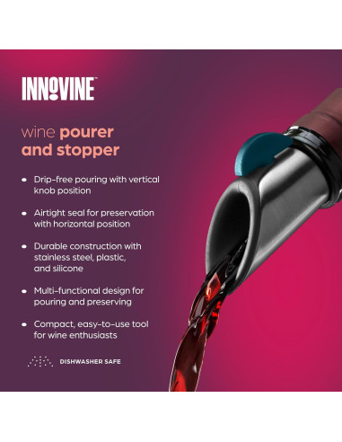 Vertedor y Tapón de Vino Innovine Acero Inoxidable Verde