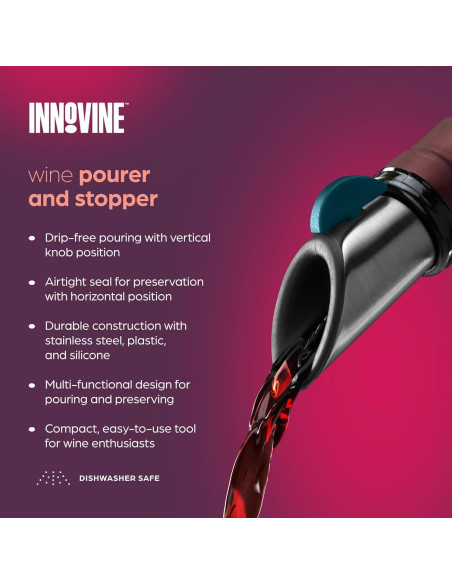 Vertedor y Tapón de Vino Innovine Acero Inoxidable Verde
