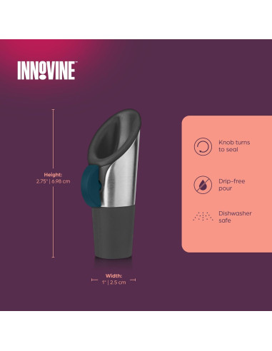 Vertedor y Tapón de Vino Innovine Acero Inoxidable Verde