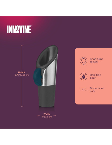 Vertedor y Tapón de Vino Innovine Acero Inoxidable Verde