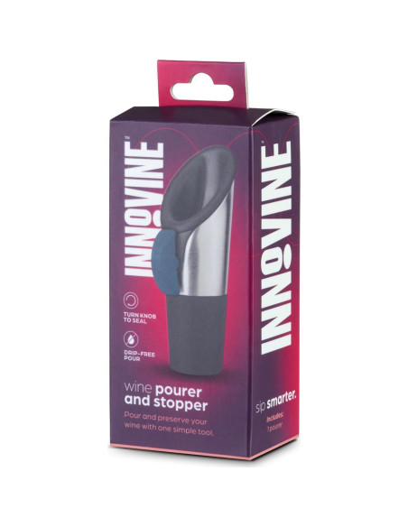 Vertedor y Tapón de Vino Innovine Acero Inoxidable Verde