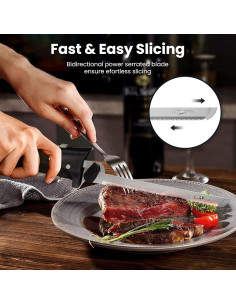 Cuchillo Eléctrico Inalámbrico DUSSAL 4 Cuchillas Acero Inoxidable 2