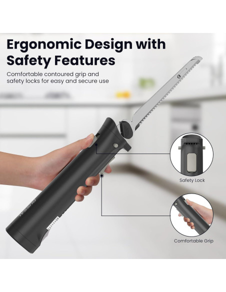 Cuchillo Eléctrico Inalámbrico DUSSAL 4 Cuchillas Acero Inoxidable