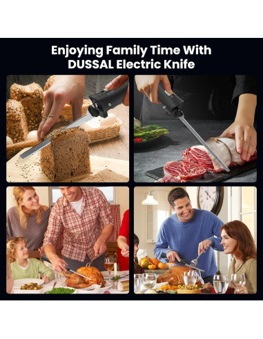 Cuchillo Eléctrico Inalámbrico DUSSAL 4 Cuchillas Acero Inoxidable