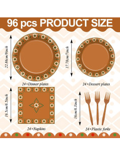 Juego de Vajilla Mexicana 96 Piezas CHUNNIN para 24 Invitados 2