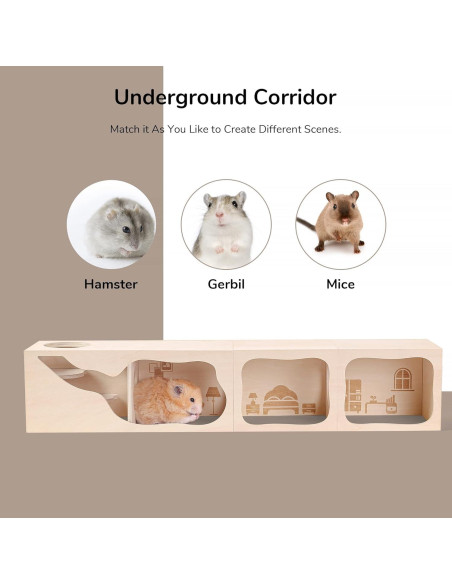 Casa de Madera para Hámsteres TAFIT - Dormitorio 15x12x12 cm