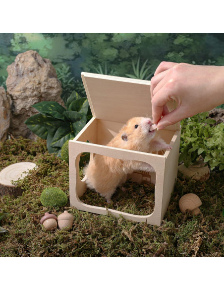 Casa de Madera para Hámsteres TAFIT - Dormitorio 15x12x12 cm