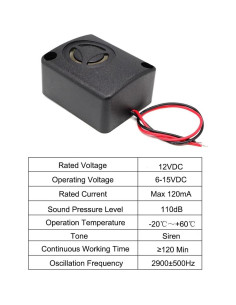 4 Piezas Alarma Piezo 110dB ShangHJ 12V Seguridad Antirrobo 2
