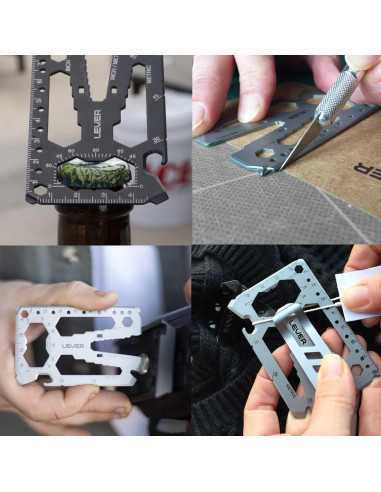 Toolcard Pro Lever Gear - Multiherramienta 40 en 1 Negro