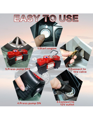 Compresor de Aire YUNGTEE 203 Digital 12V 150 PSI Portátil