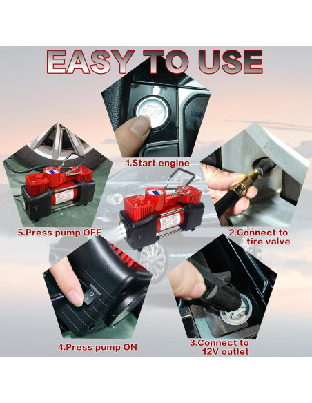Compresor de Aire YUNGTEE 203 Digital 12V 150 PSI Portátil