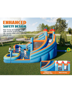 Castillo Inflable Albott con Tobogán y Piscina 454x430 cm 2