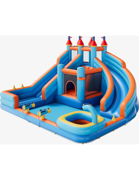 Castillo Inflable Albott con Tobogán y Piscina 454x430 cm