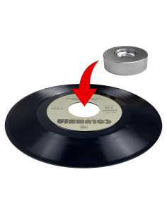 Adaptador de 45 RPM sdroceRyaM de Aluminio para Tocadiscos Plata