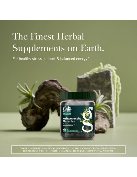 Gomas Orgánicas de Ashwagandha Gaia Herbs - 45 Unidades