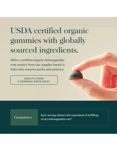 Gomas Orgánicas de Ashwagandha Gaia Herbs - 45 Unidades