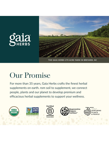 Gomas Orgánicas de Ashwagandha Gaia Herbs - 45 Unidades