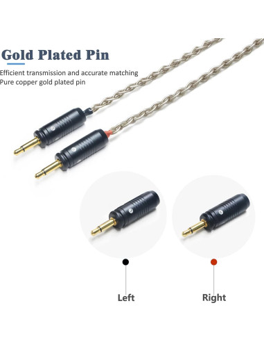 Cable de Auriculares GUCraftsman 1.8m 6N Plata Cristal 4Pin XLR