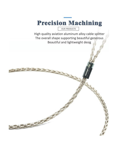 Cable de Auriculares GUCraftsman 1.8m 6N Plata Cristal 4Pin XLR