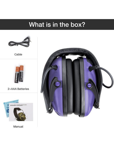Auriculares Electrónicos Awesafe para Disparos NRR 24dB Púrpura