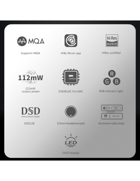 DAC USB HiBy FC3 II Azul Amplificador de Auriculares 112mW