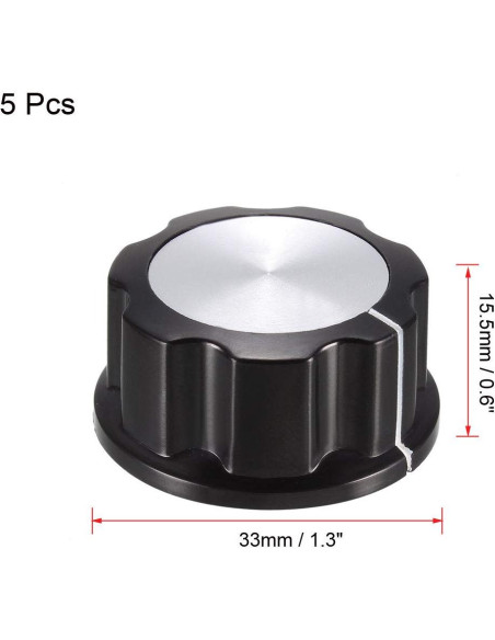 Perillas de Control de Altavoz uxcell 33mm 5 Pcs Plástico