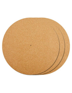 CRASPIRE 3Pcs Alfombrillas de Corcho para Reproductor de Vinilo 29.8cm