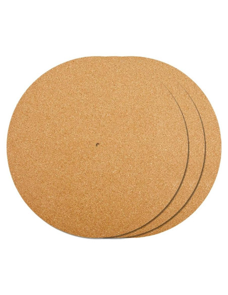 CRASPIRE 3Pcs Alfombrillas de Corcho para Reproductor de Vinilo 29.8cm