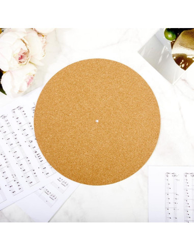 CRASPIRE 3Pcs Alfombrillas de Corcho para Reproductor de Vinilo 29.8cm