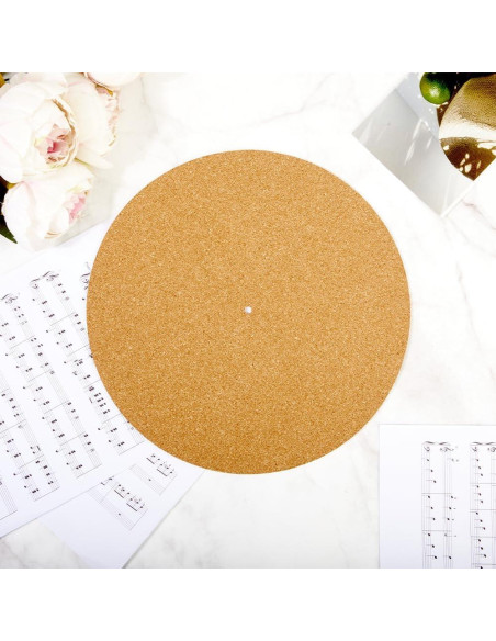 CRASPIRE 3Pcs Alfombrillas de Corcho para Reproductor de Vinilo 29.8cm