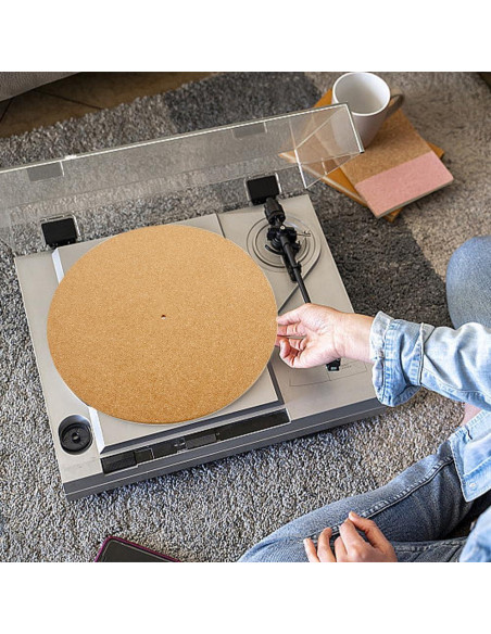 CRASPIRE 3Pcs Alfombrillas de Corcho para Reproductor de Vinilo 29.8cm