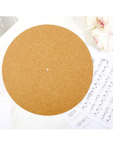 CRASPIRE 3Pcs Alfombrillas de Corcho para Reproductor de Vinilo 29.8cm