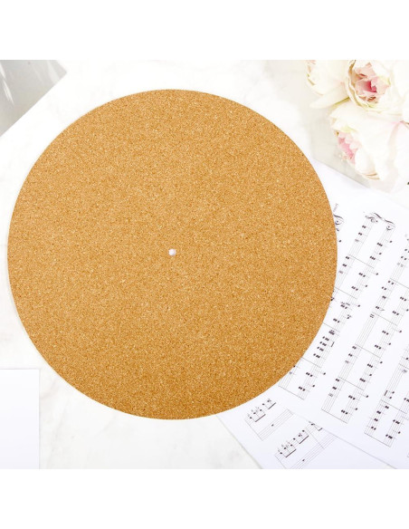 CRASPIRE 3Pcs Alfombrillas de Corcho para Reproductor de Vinilo 29.8cm