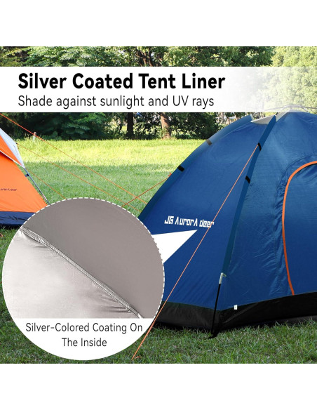 Carpa para 2 Personas JG AURORA DEER Azul Marino Impermeable