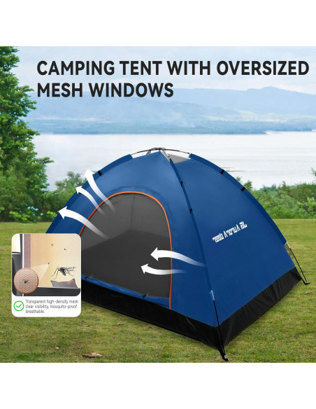 Carpa para 2 Personas JG AURORA DEER Azul Marino Impermeable