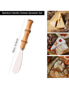 Juego de 8 Cuchillos para Untar Queso Uniturcky 16 cm Acero Inoxidable 2