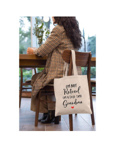 Bolsa Tote LIBIHUA 40.1x34.3cm Lona Beige Abuela 2