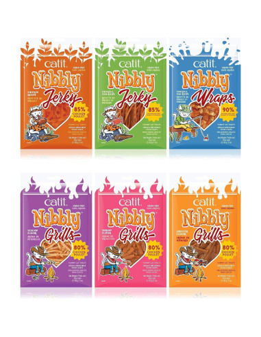 Golosinas Gourmet para Gatos Catit - Jerky y Parrillas 90 g